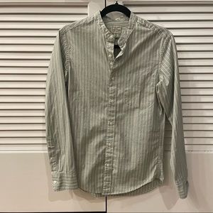 J.CREW BAND-COLLAR SHIRT IN FALL STRIPE XS Slim Untucked
